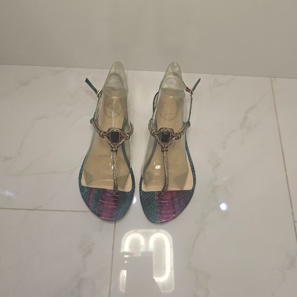 Vince Camuto VC Signature Snakeskin Leather Sandals - Picture 3 of 7